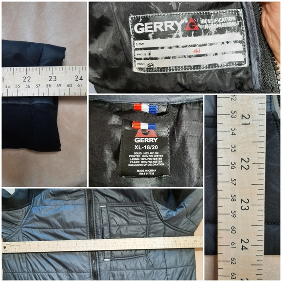 Gerry Black & Gray Boys XL Quilted Hooded Jacket with zipper - Picture 5 of 9